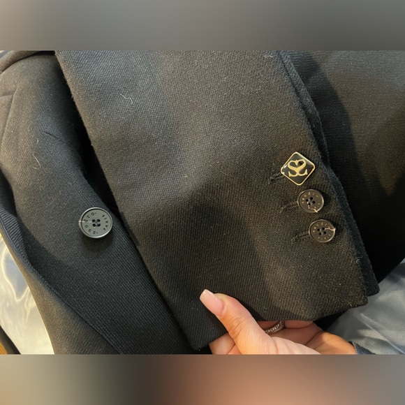 Emanuelle Satin Trim Double Breasted Coat - Picture 7 of 10